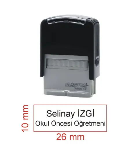 Kaşeciniz İsim Ünvan Kaşesi - Matuya 10 - Siyah Makine - Siyah Mürekkep