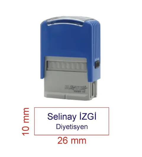 Kaşeciniz İsim Ünvan Kaşesi - Matuya 10 - Mavi Makine - Mavi Mürekkep