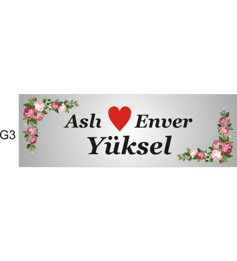 Kaşeciniz Kişiye Özel Kapı İsimliği Aliminyum
