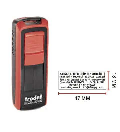 Trodat 9512 Cep Kaşe - İsim Yazılı Kalem Hediyeli
