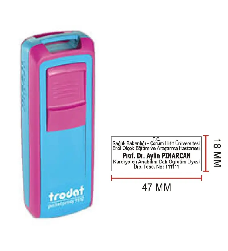 Trodat 9512 Cep Kaşe - İsim Yazılı Kalem Hediyeli