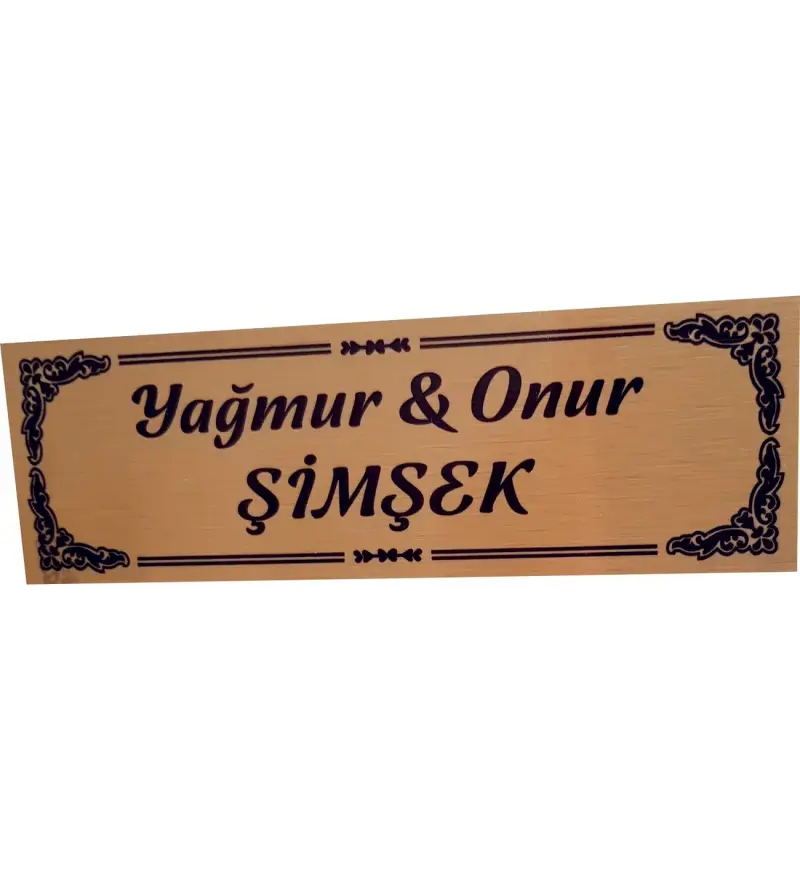 Kaşeciniz Kişiye Özel Kapı İsimliği Aliminyum