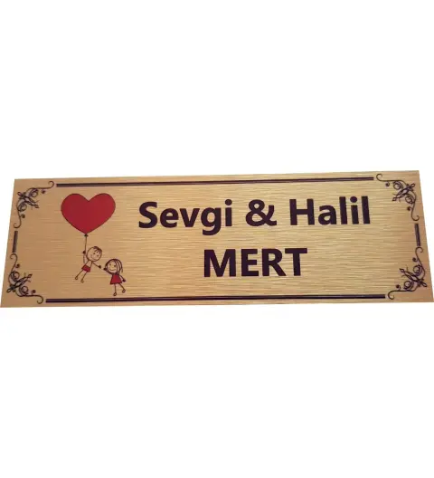 Kaşeciniz Kişiye Özel Kapı İsimliği Aliminyum