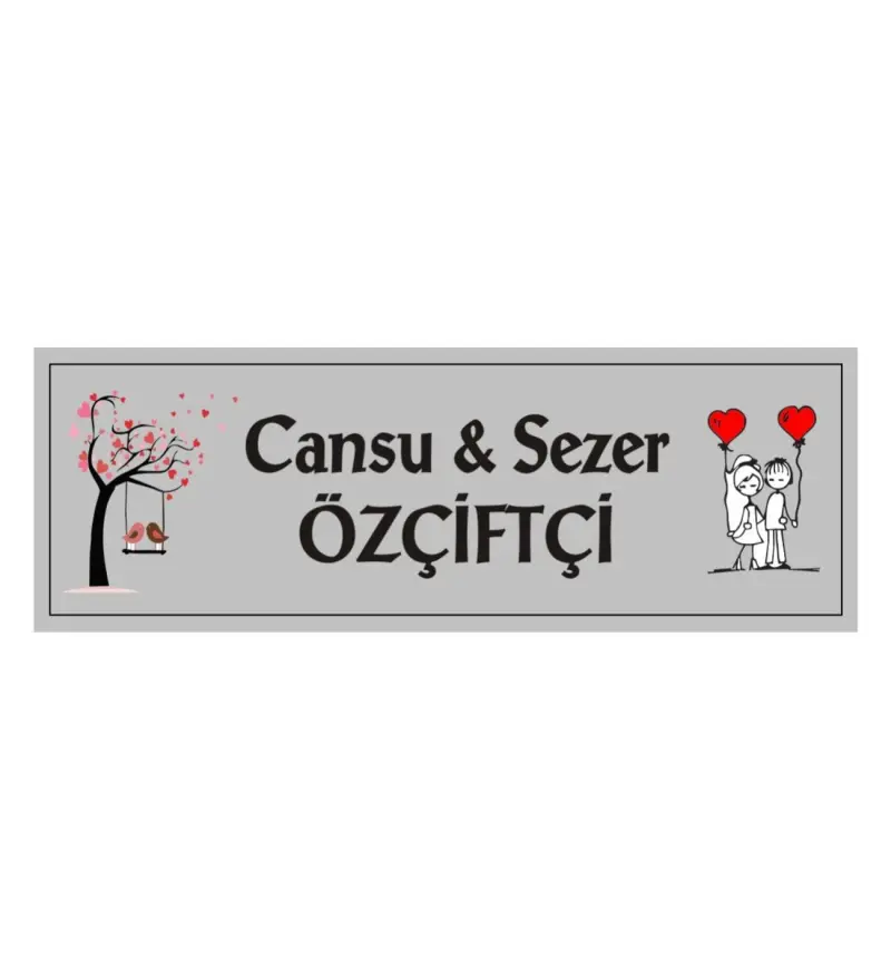 Kaşeciniz Kişiye Özel Kapı İsimliği Aliminyum - Gümüş