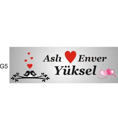 Kaşeciniz Kişiye Özel Kapı İsimliği Aliminyum