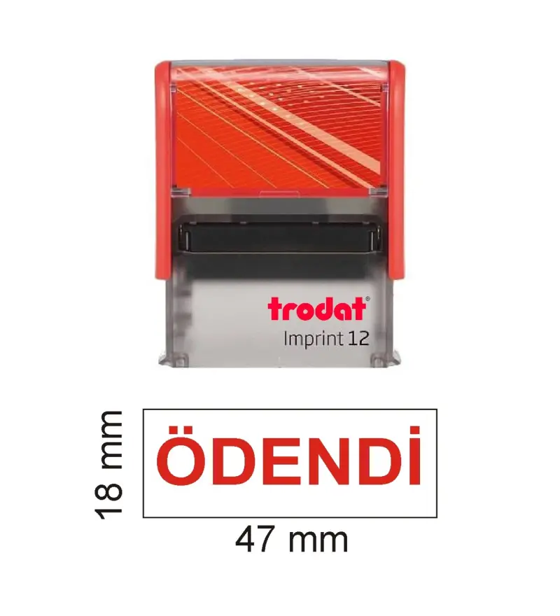 Trodat İmprint 12 " Ödendi Kaşesi" Kırmızı Mürekkep
