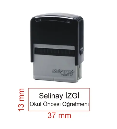 Kaşeciniz İsim Ünvan Kaşesi - Matuya 11 - Siyah Makine -Siyah Mürekkep