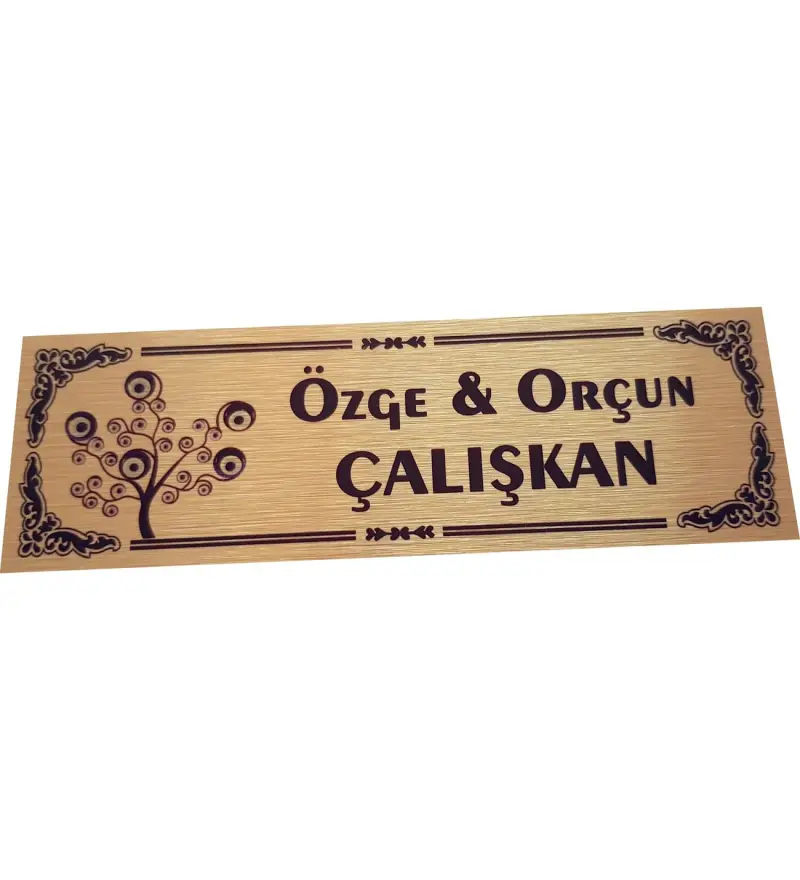 Kaşeciniz Kişiye Özel Kapı İsimliği Aliminyum