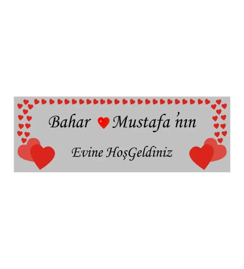 Kaşeciniz Kişiye Özel Kapı İsimliği Aliminyum - Gümüş