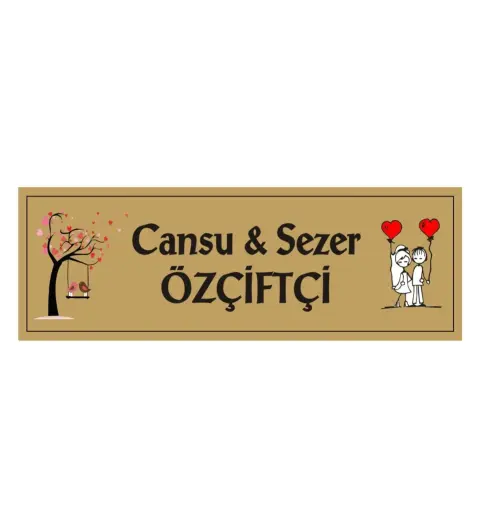 Kaşeciniz Kişiye Özel Kapı İsimliği Aliminyum - Altın