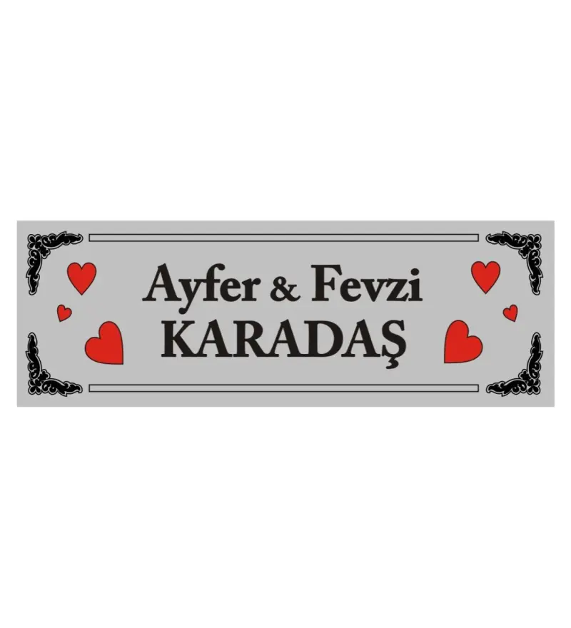 Kaşeciniz Kişiye Özel Kapı İsimliği Aliminyum - Gümüş