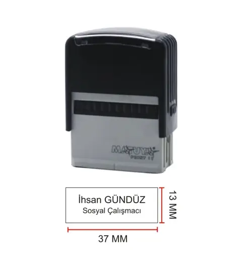 İsim Ünvan Kaşesi -Matuya 11 Siyah Mürekkep