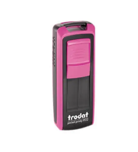 Trodat Cep Kaşe 9512 - Pembe Makine - Mavi Mürekkep