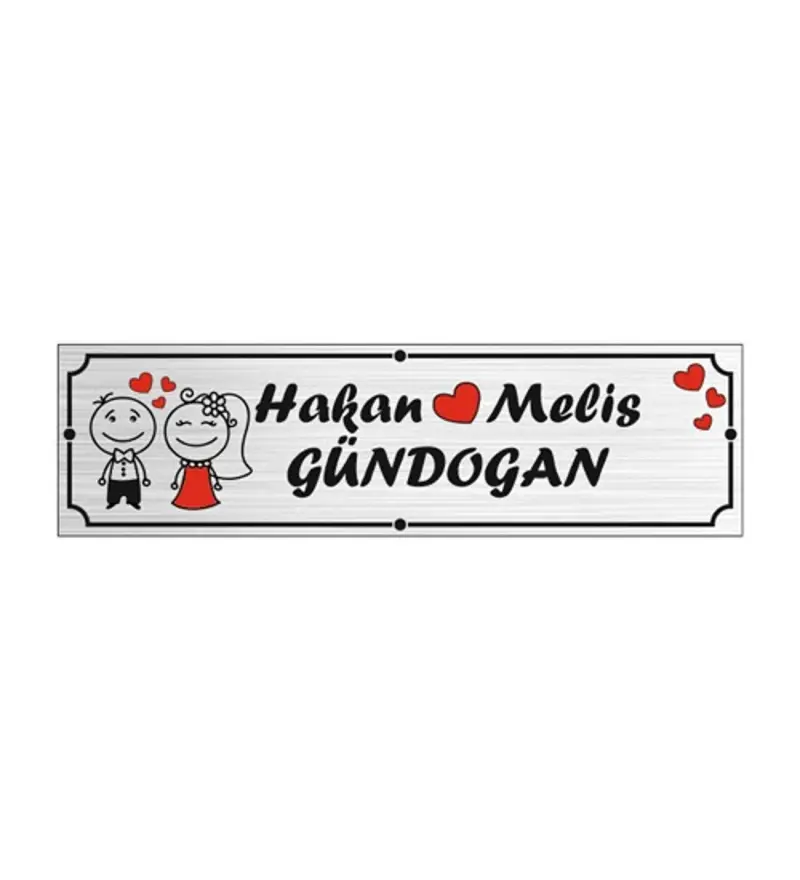 Kaşeciniz Kişiye Özel Kapı İsimliği Aliminyum