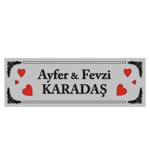 Kaşeciniz Kişiye Özel Kapı İsimliği Aliminyum - Gümüş