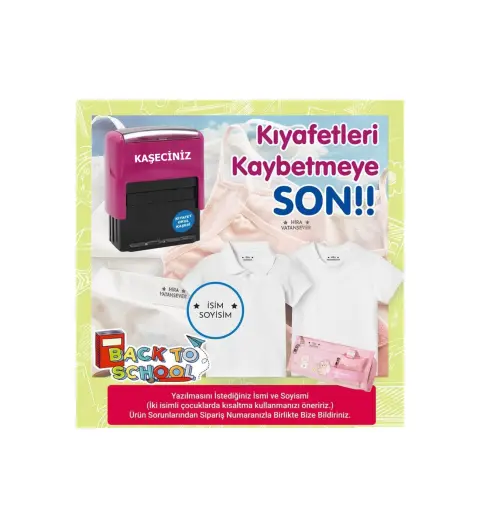 KAŞECİNİZ (SIRDAŞ 911 BASKI BOYU: 41X16 Kıyafet Kaşesi Okul Kaşesi Öğrenci Kaşesi Kreş-anaokulu-ilkokul Kumaş Elbise Kaşesi Okul Kıyafet Kaşesi