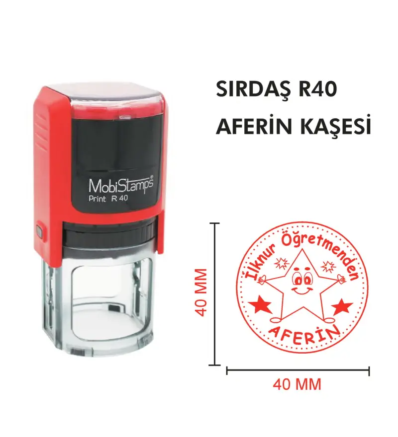 Kaşeciniz Sırdaş R40 Öğretmen - Aferin Kaşesi - Model 2
