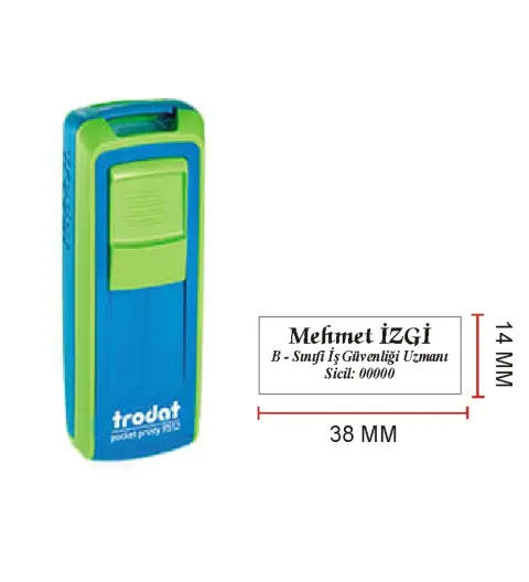 Trodat 9511 Cep Kaşe -İsim Ünvan Kaşesi - İsim Yazılı Kalem Hediyeli