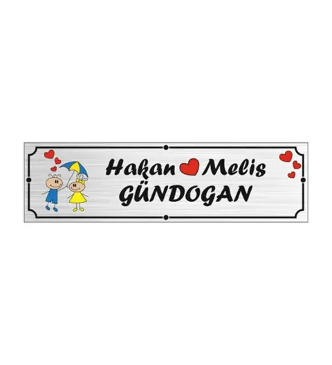 KAŞECİNİZ Gümüş Metal Kapı İsimliği