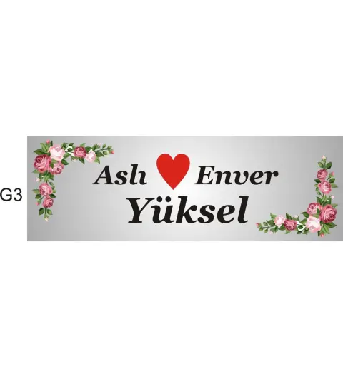 Kaşeciniz Kişiye Özel Kapı İsimliği Aliminyum