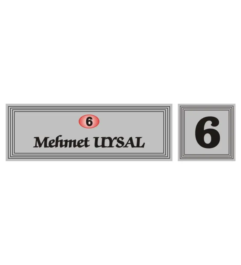 Kaşeciniz Kişiye Özel Kapı İsimliği Aliminyum - Gümüş