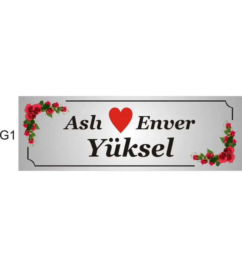 Kaşeciniz Kişiye Özel Kapı İsimliği Aliminyum