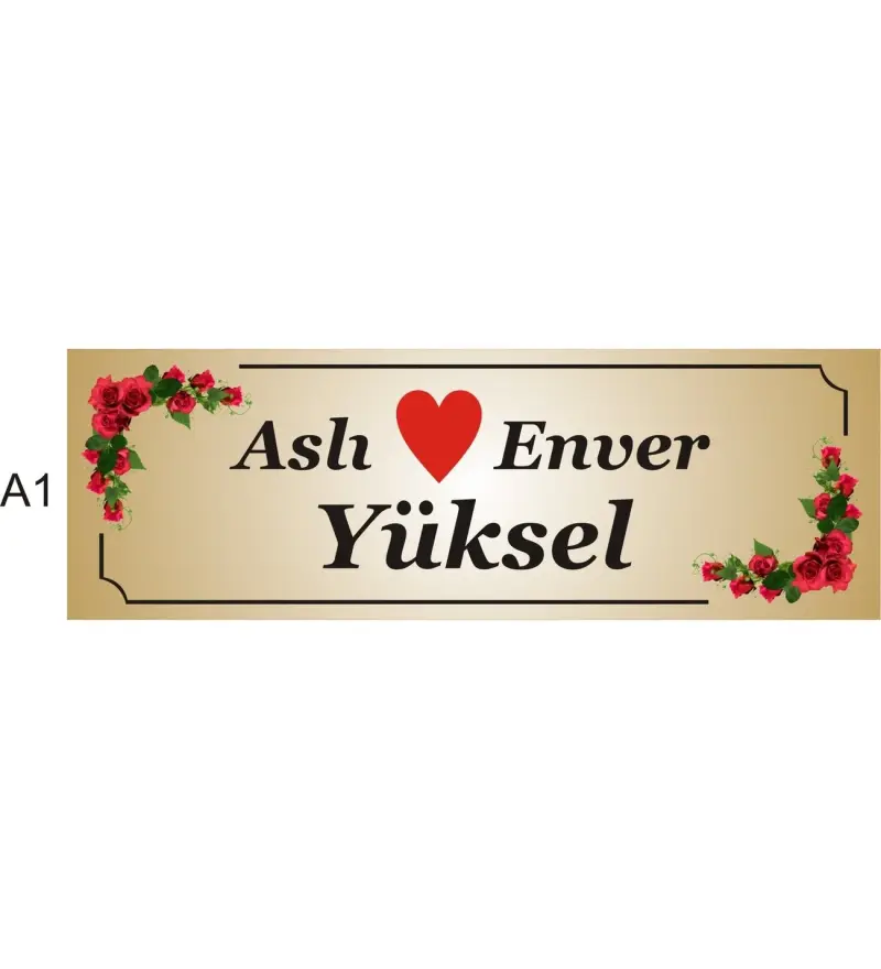 Kaşeciniz Kişiye Özel Kapı İsimliği Aliminyum