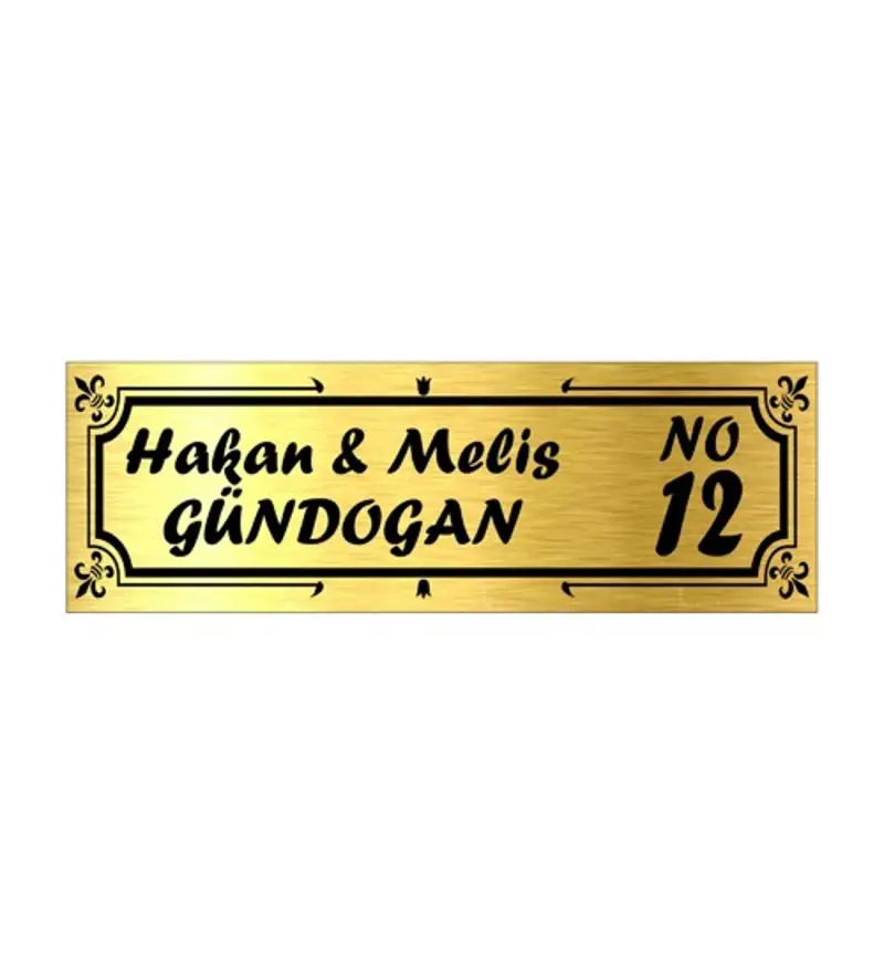 Kaşeciniz Kişiye Özel Kapı İsimliği Aliminyum