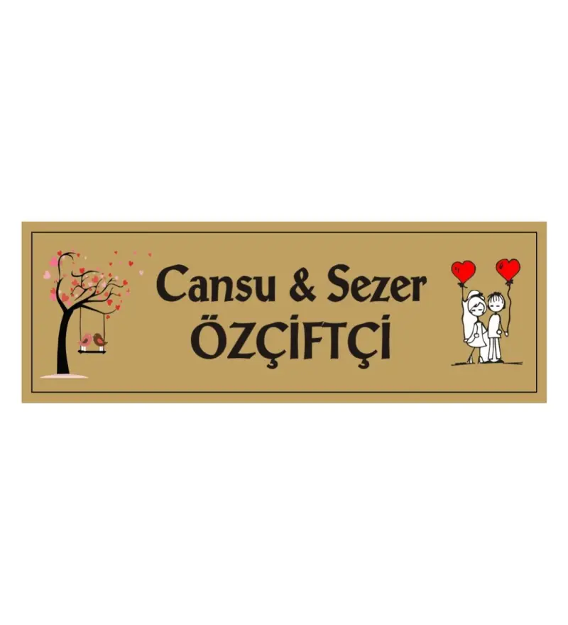 Kaşeciniz Kişiye Özel Kapı İsimliği Aliminyum - Altın