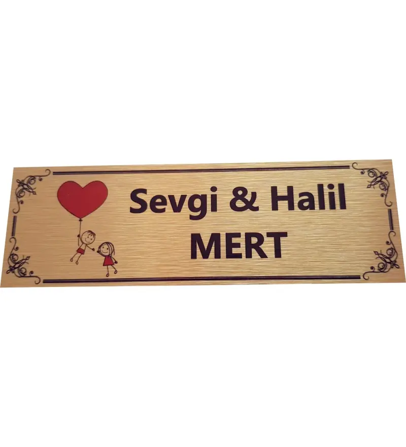 Kaşeciniz Kişiye Özel Kapı İsimliği Aliminyum