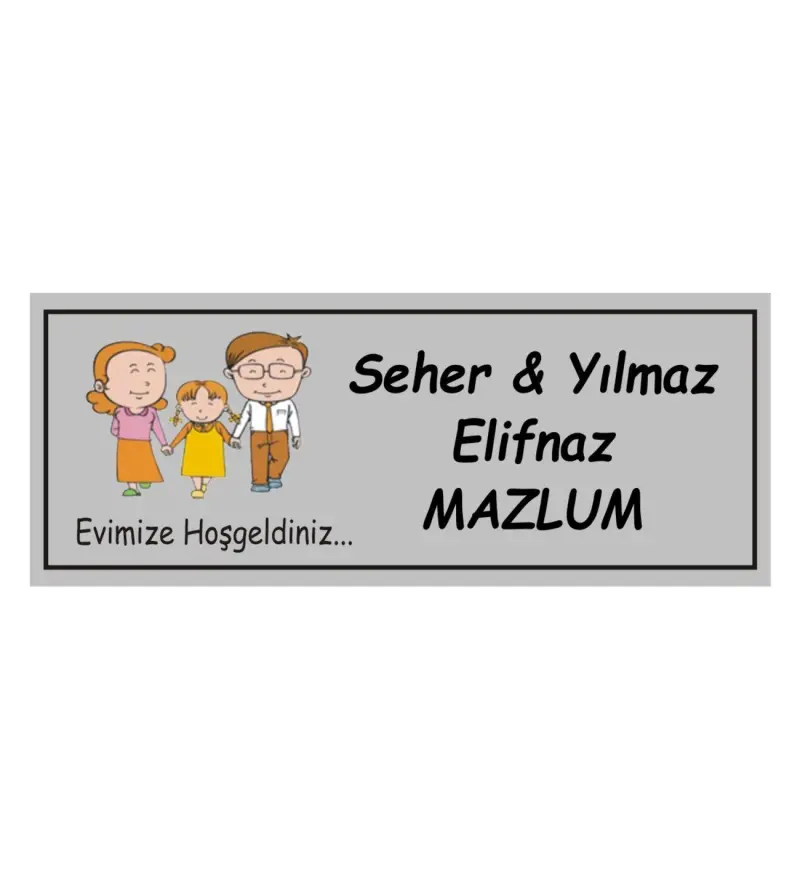 Kaşeciniz Kişiye Özel Kapı İsimliği Aliminyum - Gümüş