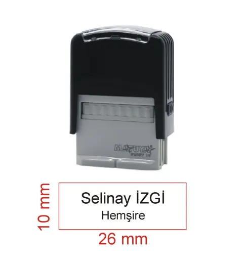 Kaşeciniz İsim Ünvan Kaşesi - Matuya 10 - Siyah Makine - Siyah Mürekkep