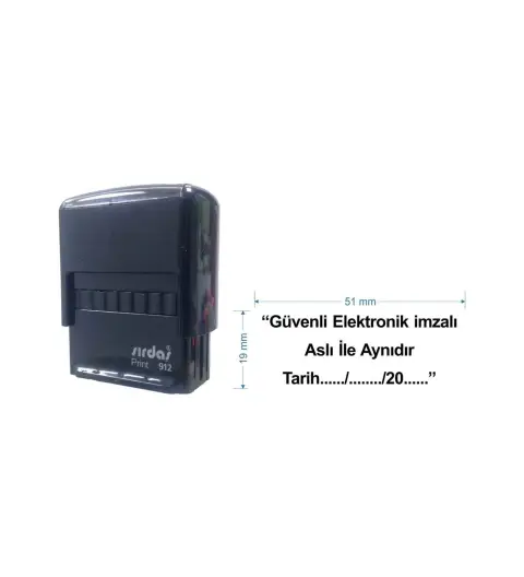 Sırdaş 912 Kaşe Siyah Makine Siyah Keçe 'Güvenli Elektronik İmzalı' Yazısı İle