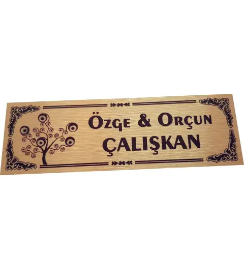 Kaşeciniz Kişiye Özel Kapı İsimliği Aliminyum