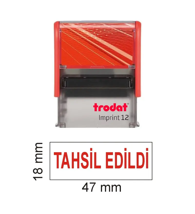 Trodat İmprint 12 "tahsil Edildi Kaşesi" Kırmızı Mürekkep