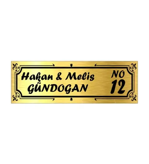 Kaşeciniz Kişiye Özel Kapı İsimliği Aliminyum