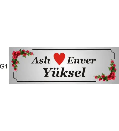 Kaşeciniz Kişiye Özel Kapı İsimliği Aliminyum