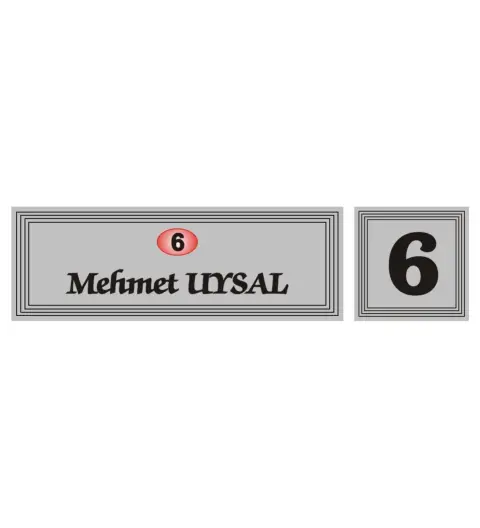 Kaşeciniz Kişiye Özel Kapı İsimliği Aliminyum - Gümüş