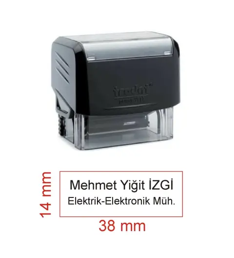 Trodat 3911 Kişiye Özel İsim Ünvan Kaşesi - Siyah Makine - Siyah Mürekkep